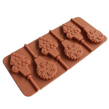 Load image into Gallery viewer, Christmas Tree Snowflake Lollipop Shape Silicone Chocalate Ice Cake Mold Mold Kitchen Baking Mold Silicone Popsicle Molds Cake Ice Pop Molds Homemade Ice Cream Mold Reusable Soft Molds For Kitchen Accessories
