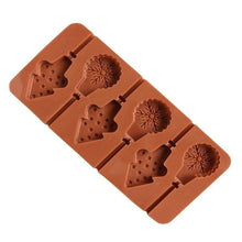 Load image into Gallery viewer, Christmas Tree Snowflake Lollipop Shape Silicone Chocalate Ice Cake Mold Mold Kitchen Baking Mold Silicone Popsicle Molds Cake Ice Pop Molds Homemade Ice Cream Mold Reusable Soft Molds For Kitchen Accessories
