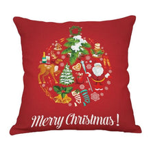 Load image into Gallery viewer, Christmas Xmas Red Pillow Case Tree Decoration Xmas Series Cushion Cover Case Pillow Zippered Square Pillowcase Santa Claus Cushion Cover Christmas Decorations For Home Snowman 45x45CM

