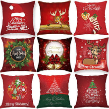 Load image into Gallery viewer, Christmas Xmas Red Pillow Case Tree Decoration Xmas Series Cushion Cover Case Pillow Zippered Square Pillowcase Santa Claus Cushion Cover Christmas Decorations For Home Snowman 45x45CM
