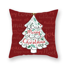 Load image into Gallery viewer, Christmas Xmas Red Pillow Case Tree Decoration Xmas Series Cushion Cover Case Pillow Zippered Square Pillowcase Santa Claus Cushion Cover Christmas Decorations For Home Snowman 45x45CM

