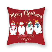 Load image into Gallery viewer, Christmas Xmas Red Pillow Case Tree Decoration Xmas Series Cushion Cover Case Pillow Zippered Square Pillowcase Santa Claus Cushion Cover Christmas Decorations For Home Snowman 45x45CM

