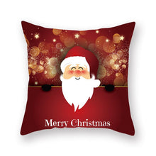 Load image into Gallery viewer, Christmas Xmas Red Pillow Case Tree Decoration Xmas Series Cushion Cover Case Pillow Zippered Square Pillowcase Santa Claus Cushion Cover Christmas Decorations For Home Snowman 45x45CM
