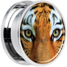 Load image into Gallery viewer, Full Color Tiger Eyes Steel Screw Fit Plug Set 20mm
