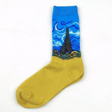 Load image into Gallery viewer, Classic Autumn Winter Retro Personality Art Van Gogh Mural World Famous Oil Painting Female Sock For Men And Women
