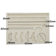 Load image into Gallery viewer, Classic Cake Frame Silicone Mold Unique Reusable Kitchen Baking Tools Candy Chocolate Pastry Fondant Moulds Dessert Lace Decoration Scroll Cake Border Silicone Molds
