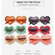 Load image into Gallery viewer, Classic Children's Fashionable  Cute Heart-Shaped Sunglasses  Designer Personalized Flower  Love Baby Sunglasses  Block 90% Of UVB and UVA Rays over sized heart shaped sunglasses
