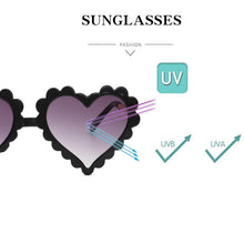 Load image into Gallery viewer, Classic Children's Fashionable  Cute Heart-Shaped Sunglasses  Designer Personalized Flower  Love Baby Sunglasses  Block 90% Of UVB and UVA Rays over sized heart shaped sunglasses
