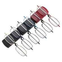 Load image into Gallery viewer, Classic Fashionable Folding Reading Glasses With Case  For Men Women Telescopic Rotation Eyeglasses Includes Glasses Case Blue Light Blocking Reading Glasses Folding Reading Glasses, Small Folding Readers for Men Women
