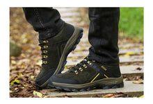 Load image into Gallery viewer, Classic Genuine Leather Outdoor Sport Mens Breathable Non slip Hiking Boots Light Mountain Climbing High Top Winter Warm Outdoor Walking Lace Up Anti-Slip Ankle Booties
