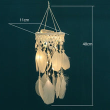 Load image into Gallery viewer, Classic Lantern Dream Catcher Kid  Room Dream Catchers LED Light Up White Feather Lights Ceiling Decor Wall Hanging Ornaments for Bedroom Decor Gifts for Teenage Girl Decoration Home Wind Chime Feather Wedding
