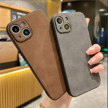 Load image into Gallery viewer, Classic Leather Case for iPhone Matte Texture Leather Phone Case For iPhone 13 12 11 Pro Max XS Max XR X 7 8 Plus 14Pro Luxury Shockproof Bumper Soft Back Cover
