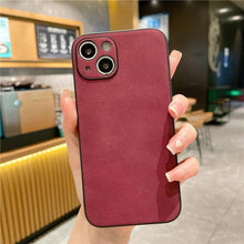 Load image into Gallery viewer, Classic Leather Case for iPhone Matte Texture Leather Phone Case For iPhone 13 12 11 Pro Max XS Max XR X 7 8 Plus 14Pro Luxury Shockproof Bumper Soft Back Cover
