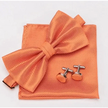 Load image into Gallery viewer, Classic Men Bowtie  Cufflinks Set Casual Men's Fashionable Style Solid Color Bowties Elegant Accessories
