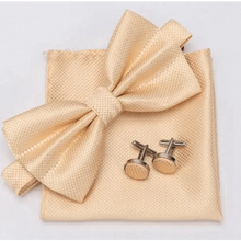 Load image into Gallery viewer, Classic Men Bowtie  Cufflinks Set Casual Men's Fashionable Style Solid Color Bowties Elegant Accessories
