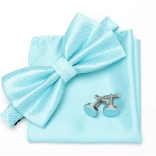 Load image into Gallery viewer, Classic Men Bowtie  Cufflinks Set Casual Men's Fashionable Style Solid Color Bowties Elegant Accessories
