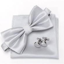 Load image into Gallery viewer, Classic Men Bowtie  Cufflinks Set Casual Men's Fashionable Style Solid Color Bowties Elegant Accessories
