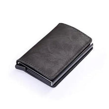 Load image into Gallery viewer, Classic Multifunction Automatic Aluminum Alloy Leather Credit Card Holder Retro New Pop-Up Card Ejector Business Wallets For Men
