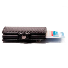Load image into Gallery viewer, Classic Multifunction Automatic Aluminum Alloy Leather Credit Card Holder Retro New Pop-Up Card Ejector Business Wallets For Men
