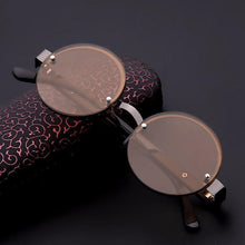 Load image into Gallery viewer, Classic Natural Crystal Glass Stone Reading Glasses Male High Definition Anti Fatigue Round Brown Reading Glasses Female Lightweight Thin Steel Frame With Compact Case For Daily Use
