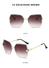 Load image into Gallery viewer, Classic Rimless Sunglasses Women Metal Frame Diamond Cutting Lens Sunglasses For Women New Fashion Black Color New Retro Sun Glasses For Women New Summer Style Sun glasses For Female Famous Style Frames
