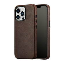 Load image into Gallery viewer, Classic Simple Brown Black Shockproof Drop Proof Phone Case Protective Genuine Leather Case for iPhone 13 Pro Max Business Case for iPhone 13 Mini Classic Magnetic Charging Phone Back Cover
