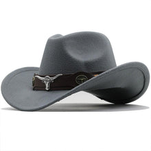 Load image into Gallery viewer, Classic Simple Women Men Wool Western Cowboy Hat Women Men's Western Cowboy Unisex Hat Gentleman Wide Brim Hat Dad Cowgirl Hats Cowgirl Hats With Wide Belt
