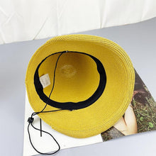 Load image into Gallery viewer, Classic Style Straw Hat Women Foldable Traveling Summer Women's Big Sun Hat Vintage Design Wide Side Straw Hat Female Summer Beach Hat Holiday Party Cap 56-58CM

