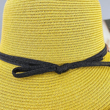 Load image into Gallery viewer, Classic Style Straw Hat Women Foldable Traveling Summer Women's Big Sun Hat Vintage Design Wide Side Straw Hat Female Summer Beach Hat Holiday Party Cap 56-58CM
