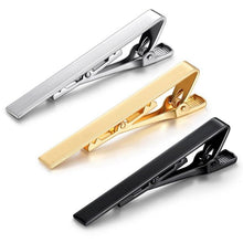 Load image into Gallery viewer, Classic Tie Clip Fashion Style Tie Bars For Men Metal Tone Tie Bar Clip Tie Pins Elegant Tie Clips For Men Fathers' Day Valentine's Day Gift Simple Bar Clasp Practical Necktie Accessories Clasp Tie Pin For Mens Collar Clip

