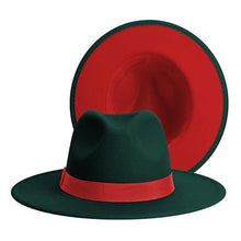 Load image into Gallery viewer, Classic Wide Brim Fedora Hat Men Women Two Colors Fedora Hats Cowboy Hat White Blue Belt Beautiful Design Soft Unisex Party Formal Hat 56-58CM

