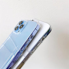 Load image into Gallery viewer, Clear Dual Card Slots Transparent Phone Case For iPhone 14 13 12 11 Pro Max XS Max XR X Full Body Shockproof Soft Silicone Back Cover
