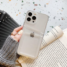 Load image into Gallery viewer, Clear Dual Card Slots Transparent Phone Case For iPhone 14 13 12 11 Pro Max XS Max XR X Full Body Shockproof Soft Silicone Back Cover
