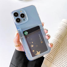 Load image into Gallery viewer, Clear Dual Card Slots Transparent Phone Case For iPhone 14 13 12 11 Pro Max XS Max XR X Full Body Shockproof Soft Silicone Back Cover
