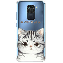 Load image into Gallery viewer, Clear Soft Cover For Redmi Note 9S Case Note9 Silicone Print Cat Covers for Xiaomi Redmi Note 9 Pro Case Redmi9 Clear Cute Soft Slim Shock-Absorption Back Phone Case Cover
