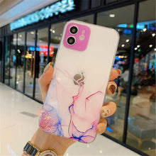 Load image into Gallery viewer, Clear Watercolor Marble Texture Phone Case For iPhone 11 Pro Max 11 Mini X XR XS Max 7 8 6s Plus Soft Back Cover Gold-Plated Silicone Mobile Phone Case Bumper Scratch-Resistant Protective Case
