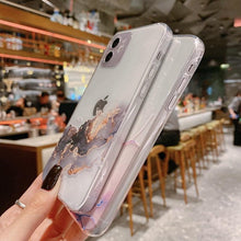 Load image into Gallery viewer, Clear Watercolor Marble Texture Phone Case For iPhone 11 Pro Max 11 Mini X XR XS Max 7 8 6s Plus Soft Back Cover Gold-Plated Silicone Mobile Phone Case Bumper Scratch-Resistant Protective Case
