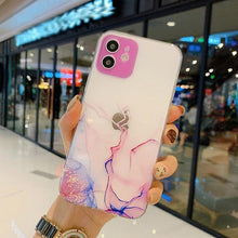 Load image into Gallery viewer, Clear Watercolor Marble Texture Phone Case For iPhone 11 Pro Max 11 Mini X XR XS Max 7 8 6s Plus Soft Back Cover Gold-Plated Silicone Mobile Phone Case Bumper Scratch-Resistant Protective Case
