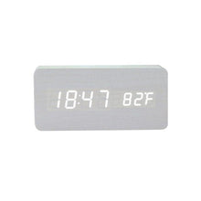 Load image into Gallery viewer, Clocks LED Wooden Alarm Clock Watch Wooden Wood Clock New Version LED Alarm Digital Desk Clock Adjustable Brightness, Alarm Time, Displays Time Date Temperature  Table Voice Control Digital Wood Electronic Desktop Table
