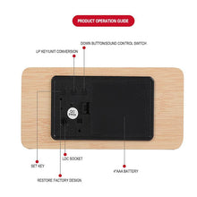 Load image into Gallery viewer, Clocks LED Wooden Alarm Clock Watch Wooden Wood Clock New Version LED Alarm Digital Desk Clock Adjustable Brightness, Alarm Time, Displays Time Date Temperature  Table Voice Control Digital Wood Electronic Desktop Table
