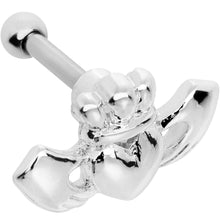 Load image into Gallery viewer, 16G 1/4 Silver Tone Sacred Heart Tragus Cartilage Earring
