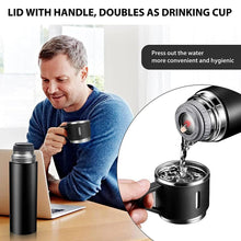 Load image into Gallery viewer, Coffee Thermos 500ml Water Bottle Portable Thermal Travel Sports Mug In-Car Insulated Cup Stainless Steel Vacuum Flasks Double Layer Stainless Steel Vacuum Flask Set with 3 Cups Including Lid
