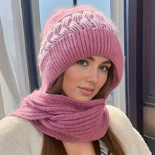 Load image into Gallery viewer, Coldproof Warm Beanie With Pom Classic Hooded Scarf Elastic Knit Hats Warm Beanies

