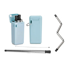 Load image into Gallery viewer, Collapsible, Portable, And Reusable Stainless Steel Drinking Straw With Case
