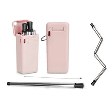 Load image into Gallery viewer, Collapsible, Portable, And Reusable Stainless Steel Drinking Straw With Case
