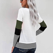Load image into Gallery viewer, Colorblock Waffle Knit Striped Panel Tee
