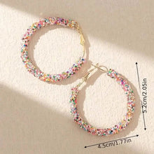 Load image into Gallery viewer, Colorful Circle Sheets Decor Boho Hoop Earrings
