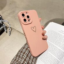 Load image into Gallery viewer, Colorful Love Heart Phone Case For iPhone 12 13 Pro Max 14 Pro Candy Color Soft Silicone Back Cover Shockproof Anti-Fingerprint Phone Case Lovely Gift For Women
