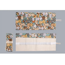 Load image into Gallery viewer, Colorful Roll Up Pencil Case Canvas Flowers Style Colored Pencils Wrap Multi-Purpose Pen Holder Cute Case
