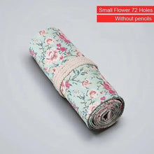 Load image into Gallery viewer, Colorful Roll Up Pencil Case Canvas Flowers Style Colored Pencils Wrap Multi-Purpose Pen Holder Cute Case

